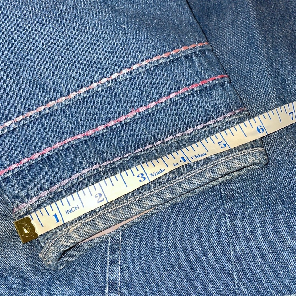 Denim & Co. 1X denim embroidered jean jacket vintage style - Picture 8 of 10